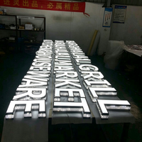 Prix d'usine – Lettres 3D LED de qualité diamant, dorées polies, pour enseignes de magasin, logos d'entreprise et décoration murale