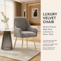 Chaise de restaurant en gros, mobilier de salle à manger moderne, chaise de salle à manger nordique en métal, chaise de salle à manger en velours avec pieds en métal
