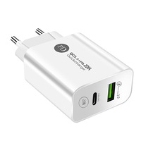 Cargador de Teléfono Rápido con Doble Puerto USB C+USB A QC 3.0 PD 20W, Precio de Fábrica, Gran Venta