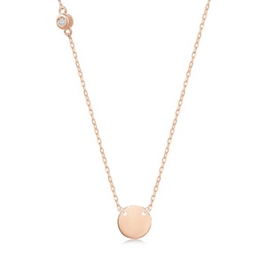 Collar con Colgante de Disco Geométrico Minimalista de Latón Gemnel, Chapado en Oro de 18K y Rodio, con Nombre Personalizado Grabado, para Mujer - Product Image 5