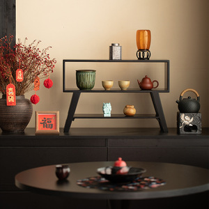 Chinese Style Solid Wood Desktop Display Cabinet For Teacups And Tea <b>Sets</b> <b>Square</b> Shape Dehua Origin - Product Image 2