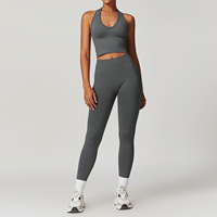 Nouveauté 2024 Ensemble de 2 pièces pour femme, yoga, gym, fitness, entraînement, bonne qualité, vêtements de sport athlétiques, course à pied, yoga, séchage rapide, élastique.