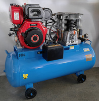 Kompresor Udara Portabel Sayi K30 10HP Mesin Diesel Kepala Aluminium Berpendingin Udara Berpelumas dengan Pompa Tangki 200L Kapasitas 600L/Menit