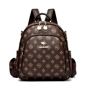 High-quality PU Material Geometric Pattern Portable Internal <b>Frame</b> Anti-Theft <b>Backpack</b> & Designer Handbag for Student Daily Use - Product Image 3