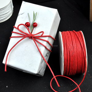 Regalo cinta plana redonda cordón de algodón encerado para regalo de Navidad decoración Floral diseño - Product Image 4
