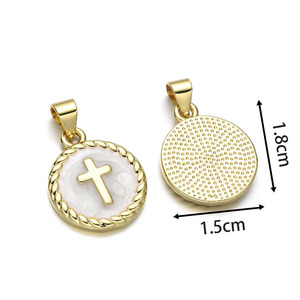 JS2095 Dijes de Moneda Esmaltados en Rosa Pastel, Blanco y Azul de Nuestra Señora de Guadalupe, Jesús y San Judas, Suministros de Joyería Religiosa Católica - Product Image 6
