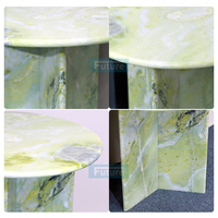 Table d'appoint moderne à socle bas en marbre vert clair, prix d'usine, pour appartement, villa, hôtel de luxe, salle à manger, salon, chambre à coucher