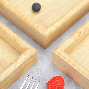 Lot de 3 plateaux de <span class=keywords><strong>lit</strong></span> en bambou de couleur naturelle Plateau de service pour le <span class=keywords><strong>petit</strong></span>-déjeuner Vaisselle pour la cuisine, la salle à manger, la salle de bain et le salon - Product Image 2