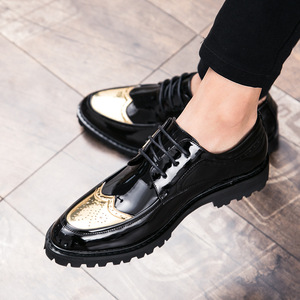 Chaussures habillées <span class=keywords><strong>pour</strong></span> hommes à semelle épaisse et à bout rond, style anglais, <span class=keywords><strong>pour</strong></span> le travail et les déplacements, surface brillante - Product Image 3