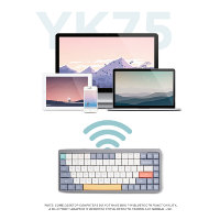 Clavier mécanique sans fil tri-mode et design de touches silencieuses à profil bas rouge et bleu personnalisable pour le bureau