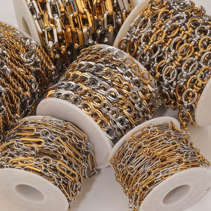 Cadena <span class=keywords><strong>de</strong></span> <span class=keywords><strong>dos</strong></span> colores única <span class=keywords><strong>de</strong></span> alta calidad D245, collar a granel chapado en oro plateado, fabricación <span class=keywords><strong>de</strong></span> pulseras, cadena <span class=keywords><strong>de</strong></span> eslabones, venta al por mayor - Product Image 3