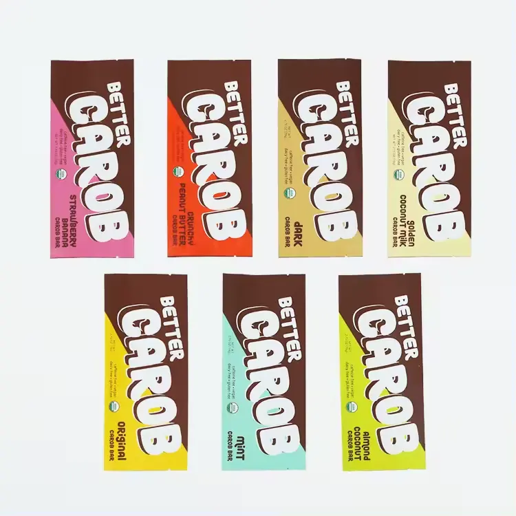 Embalaje de barra de chocolate de seta personalizado a prueba de agua/bolsas de plástico Mylar para embalaje de dulces de barra de chocolate