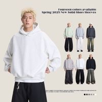 CATTEE Nouveau Sweat à Capuche Américain en Coton Floqué Respirant 420g pour Homme, Coupe Ample Printemps-Automne