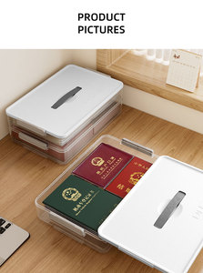 Documents A4 <strong>File</strong> Storage <strong>Box</strong> Portable Folder Student Materials test Paper Classification Organization Stationery and <strong>File</strong> <strong>Box</strong> - Product Image 5