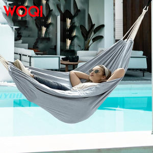 WOQI 2 personnes Camping en plein air <span class=keywords><strong>Toile</strong></span> <span class=keywords><strong>Hamac</strong></span> Balançoire Pliable Voyage-Friendly Made Polyester Coton <span class=keywords><strong>Parachute</strong></span> Tissu pour Adultes - Product Image 6