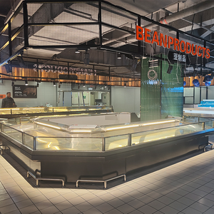 Siêu thị <span class=keywords><strong>butchery</strong></span> thiết bị mở-đóng Tủ đông <span class=keywords><strong>Showcase</strong></span> cho cá tươi thịt Sushi hiển thị hiệu suất cao lạnh - Product Image 1