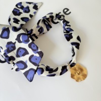 W9Y Nuevo Collar de Pañuelo con Estampado de Leopardo Estilo Boho, Chapado en Oro de 18K, Resistente al Deslustre, Dijes de Joyería de Playa para Joyería DIY