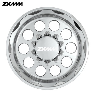 عجلات مزدوجة مخصصة مقاس 22 و24 و26 و28 و30 بوصة 8x200 8x165.1 فاخرة مصنوعة من الكروم المصقول لسيارات فورد F350 وF450 ودودج 3500 و4500 - Product Image 5