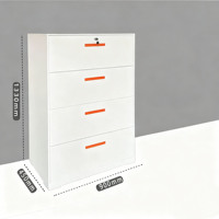 Armoire de classement en acier à quatre tiroirs pour hôpitaux modernes, avec design écologique et construction durable pour le stockage commercial et de bureau