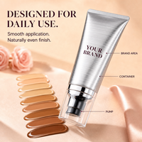 Fond de teint liquide mat longue tenue, anti-brillance, waterproof, effet naturel, offre un service OEM ODM personnalisé pour un usage quotidien.
