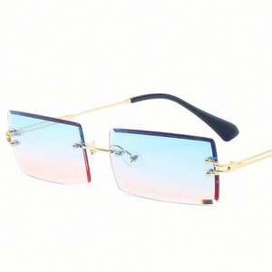 Gafas de Sol Cuadradas Sin Montura para Mujer, Estilo Verano 2025, Protección UV400, Gafas de Sol Pequeñas Sin Montura para Hombre y Mujer - Product Image 6
