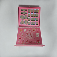 Palette de maquillage vide à imprimé dessin animé rose vif, mignonne et fantaisiste, pour la conception de produits de la gamme Indie Beauty
