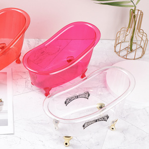 Mini boîte de rangement transparente pour baignoire 0,5 L, organiseur de cosmétiques, conteneur en plastique de bureau, organisateurs de maquillage couleur unie - Product Image 3