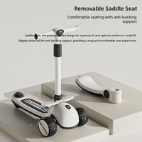 Trottinette pliable pour enfants à 3 roues avec roues lumineuses LED clignotantes, hauteur réglable pour les tout-petits et les enfants