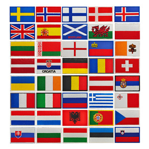 National flags of all European countries hook and loop backing 8*5cm
