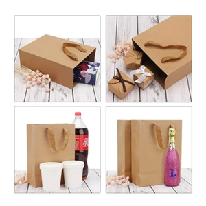 Atacado Luxo Brown Kraft Paper Bags Qualidade Premium Personalizado para Sapatos e Vestuário Compras - Product Image 5