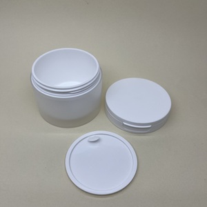 Vente en gros 50g 100g 120g 150g Pot de tampon de toner à double paroi avec <span class=keywords><strong>pince</strong></span> à épiler Pot de masque de crème à récurer avec cuillère - Product Image 4