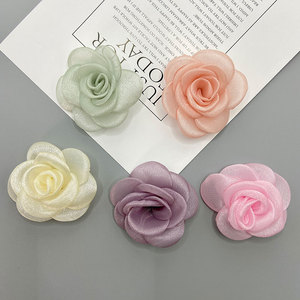 Organza Handmade Fabric <b>Flowers</b> 5cm Camellia Shape For Hair Accessories Clothing <b>Corsages</b> DIY Decor - Product Image 3