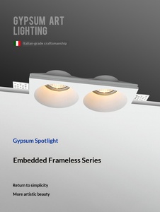 โคมไฟดาวน์ไลท์แบบฝังเพดานไร้ขอบ LED สำหรับห้องนั่งเล่น ห้องนอน COB หัวคู่ สมาร์ทสปอตไลท์ CRI สูง - Product Image 6