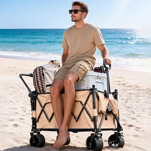 Navyice Rear Opening Camping Wagon 650L Capacity Pro Dual Push Pull Handle Q195 Steel Frame 40HQ FCL Bulk Wholesale - Product Image 1