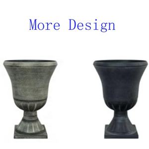 Fioriera in plastica da giardino resistente con sistema di drenaggio opzionale 22 ''vasi da fiori tradizionali in resina classica alta nera - Product Image 6