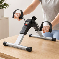 Bicicleta estática de pedales para debajo del escritorio para ejercitar brazos y piernas |   Bicicleta de Ejercicio Plegable Mini con Pantalla LCD para el Hogar y la Oficina