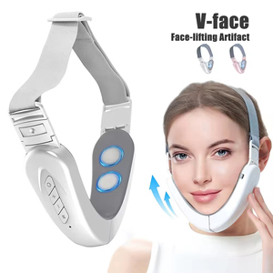 Appareil de massage électrique pour le visage en V, utilisant des vibrations à double fréquence pour sculpter la ligne du menton et estomper le double menton - Product Image 6