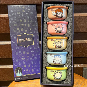 Ensemble de 5 bols à riz en céramique <span class=keywords><strong>Harry</strong></span> <span class=keywords><strong>Potter</strong></span>, boîte cadeau, personnages de dessins animés mignons, bols en porcelaine, vaisselle pour yaourt et dessert - Product Image 2