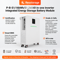 Batería LiFePO4 de 16.08kWh y 6kW con inversor, sistema de almacenamiento de energía residencial todo en uno para respaldo solar en el hogar