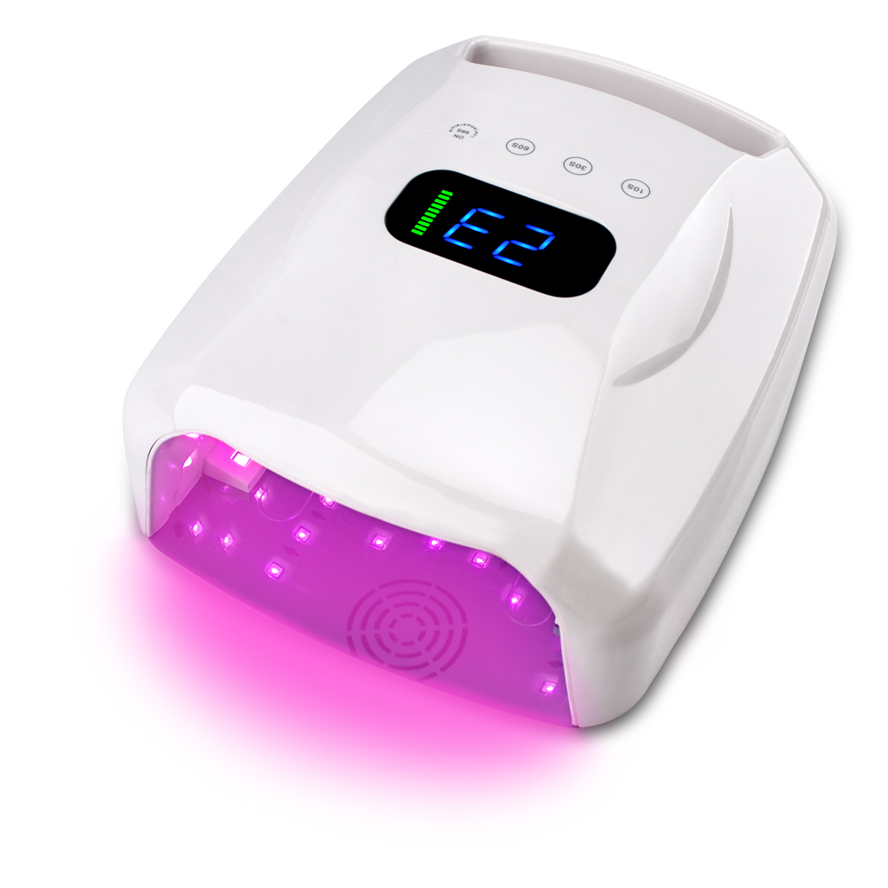 Hot Sale LED Nail Dryer Largest Battery Working 12 Hours 96w Gel Polish Dryer Pink Light Cordless Rechargeable UV LED Nail Lamp