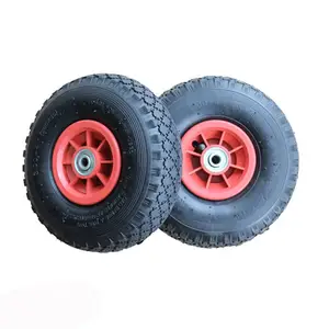 Warehouse Use Heavy Duty Trolley Wheel Load Capacity 10 Inch Wheel Puncture Proof Hand Trolley Pneumatic Tire