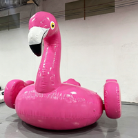 Bateau gonflable flamant rose, bateau gonflable tractable, bateau flottant pour piscine, été, eau, océan, lac, mer, amusement