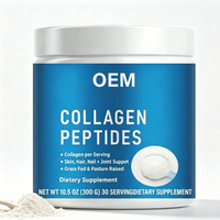 Collagène en peptides en gros pour OEM, produits de beauté, 30 portions, 300g de poudre, bétail nourri à l'herbe, marque privée, approvisionnement en vrac, marque personnalisée