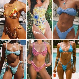 Conjunto de Bikini Estampado al por Mayor a Bajo Precio 2026, Traje de Baño Sexy para Mujer y Ropa de Playa, Inventario Enviado al Azar - Product Image 5