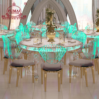 Luxuriöser Transparenter Acryl Runder Hochzeitstisch und Stühle mit LED-Beleuchtung für Events