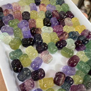 بيع بالجملة كبائن حجر كريم على شكل فلوريت طبيعي Xiu وقطع الأعمال اليدوية نقش سلسلة مفاتيح ذاتية الصنع - Product Image 3