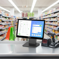 Système POS multi-écrans OCOM 15,6 pouces POS-1566 pour les magasins de détail et les solutions de caisse enregistreuse