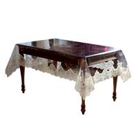 Nappe en PVC Y323 imperméable et résistant à l'huile tapis de Table Transparent lavable café plaque de cristal couverture en verre souple tissu dentelle