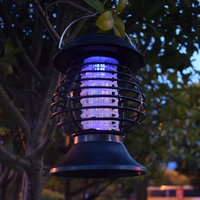 Lámpara antimosquitos con energía solar, luz UV, trampa para insectos portátil, impermeable, para acampar al aire libre