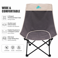 Chaise pliante d'extérieur avec structure en acier robuste en forme de X, tissu Oxford double couche, siège rembourré confortable, poche latérale intégrée